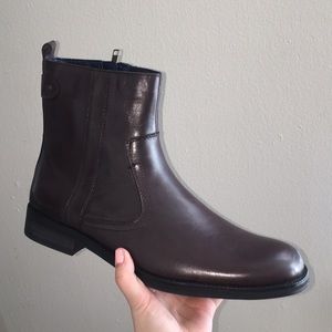 NWT Kenneth Cole 10.5 Mens Brown Leather Boots